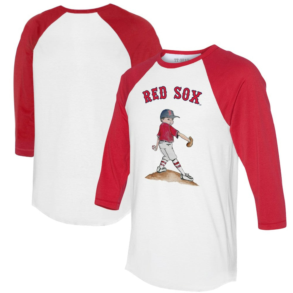 Boston Red Sox Tiny Turnip Women's Clemente 3/4-Sleeve Raglan T-Shirt - White/Red T-shirts