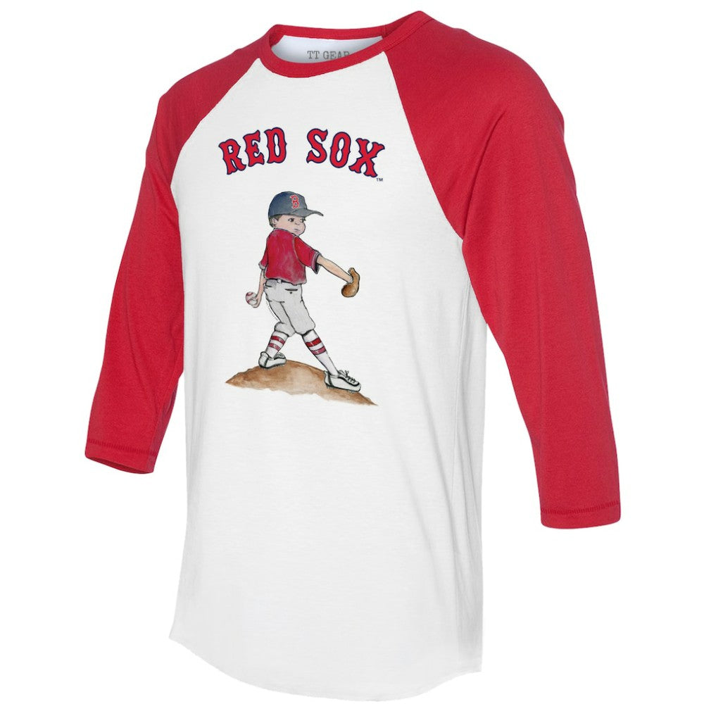 Boston Red Sox Tiny Turnip Women's Clemente 3/4-Sleeve Raglan T-Shirt - White/Red T-shirts