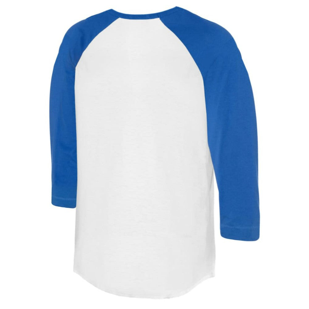 Chicago Cubs Tiny Turnip Women's Clemente 3/4-Sleeve Raglan T-Shirt - White/Royal T-shirts