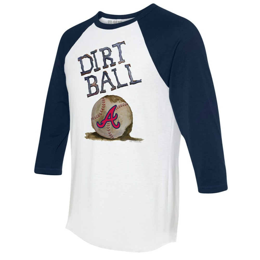 Atlanta Braves Tiny Turnip Women's Dirt Ball 3/4-Sleeve Raglan T-Shirt - White/Navy T-shirts