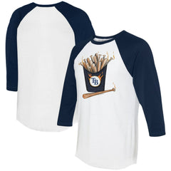 Tampa Bay Rays Tiny Turnip Women's Hot Bats 3/4-Sleeve Raglan T-Shirt - White/Navy T-shirts