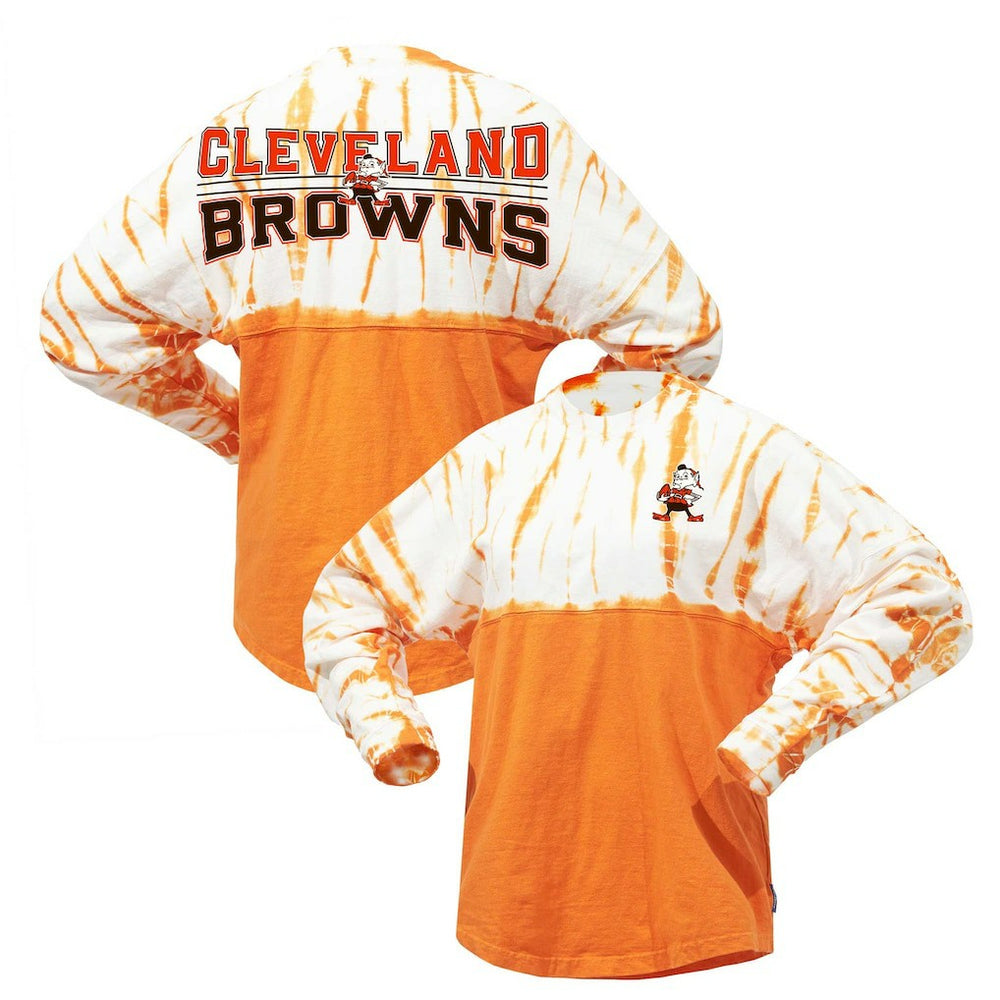 Cleveland Browns Women's Vintage Bamboo Spirit Jersey Long Sleeve T-Shirt - Orange T-shirts