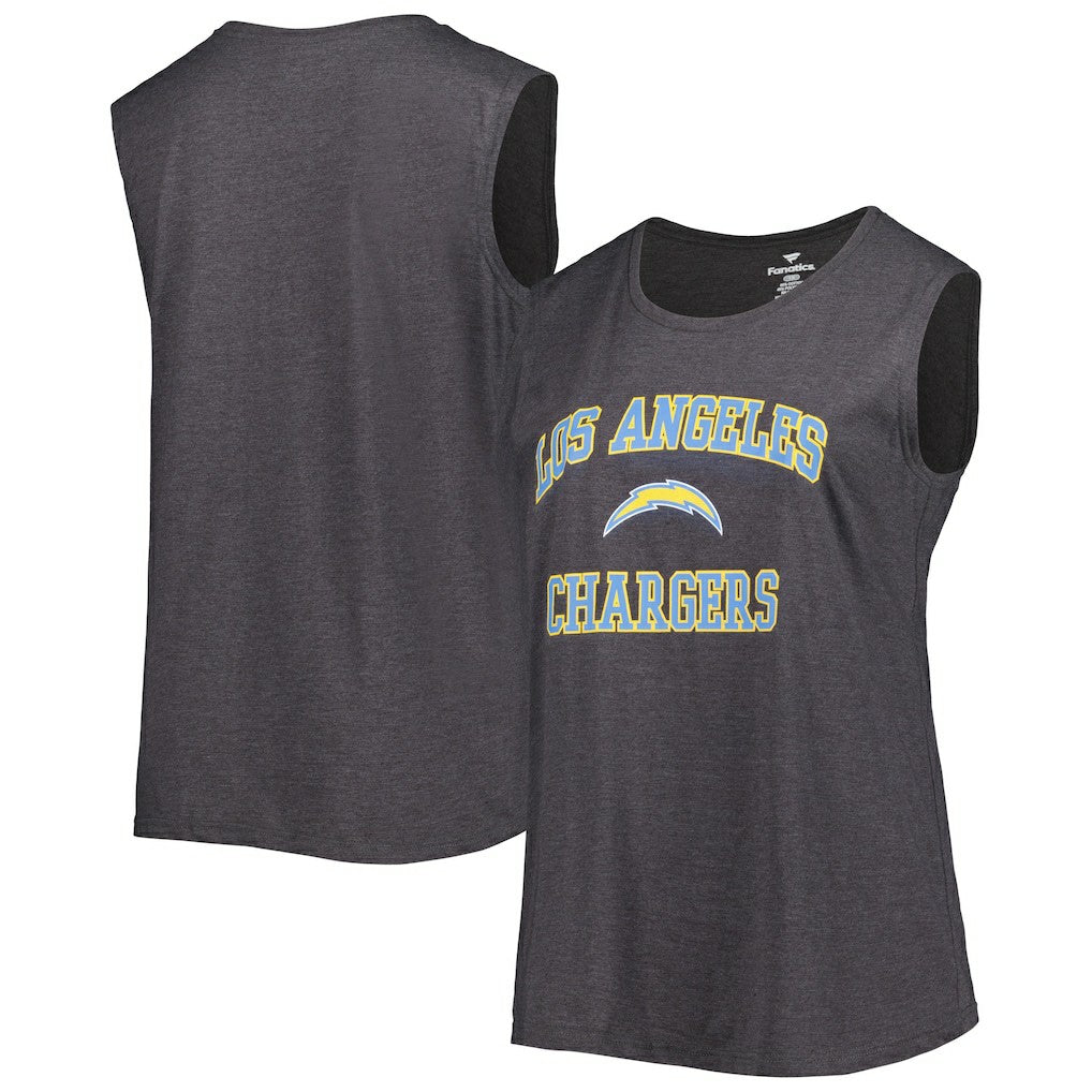 Los Angeles Chargers Women's Plus Size Tank Top - Heather Charcoal Tops