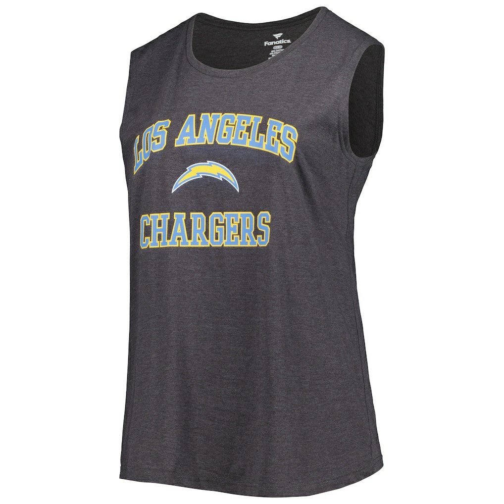 Los Angeles Chargers Women's Plus Size Tank Top - Heather Charcoal Tops