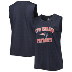 New England Patriots Women's Plus Size Tank Top - Heather Navy Tops
