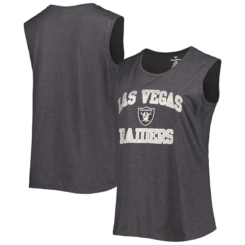 Las Vegas Raiders Women's Plus Size Tank Top - Heather Charcoal Tops