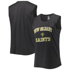 New Orleans Saints Women's Plus Size Tank Top - Heather Charcoal Tops