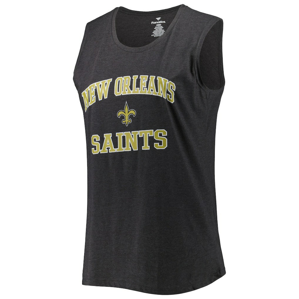 New Orleans Saints Women's Plus Size Tank Top - Heather Charcoal Tops