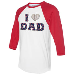 Boston Red Sox Tiny Turnip Women's I Love Dad 3/4-Sleeve Raglan T-Shirt - White/Red T-shirts