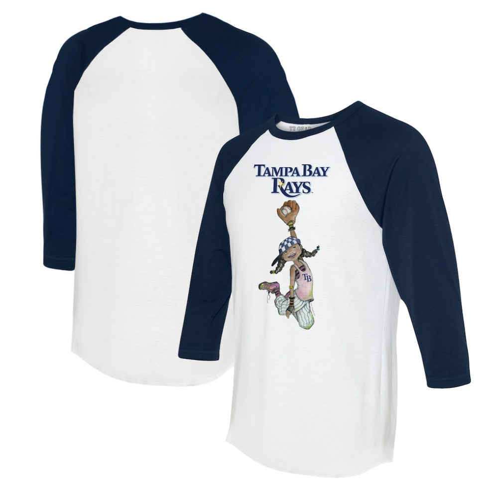 Tampa Bay Rays Tiny Turnip Women's Jada 3/4-Sleeve Raglan T-Shirt - White/Navy T-shirts
