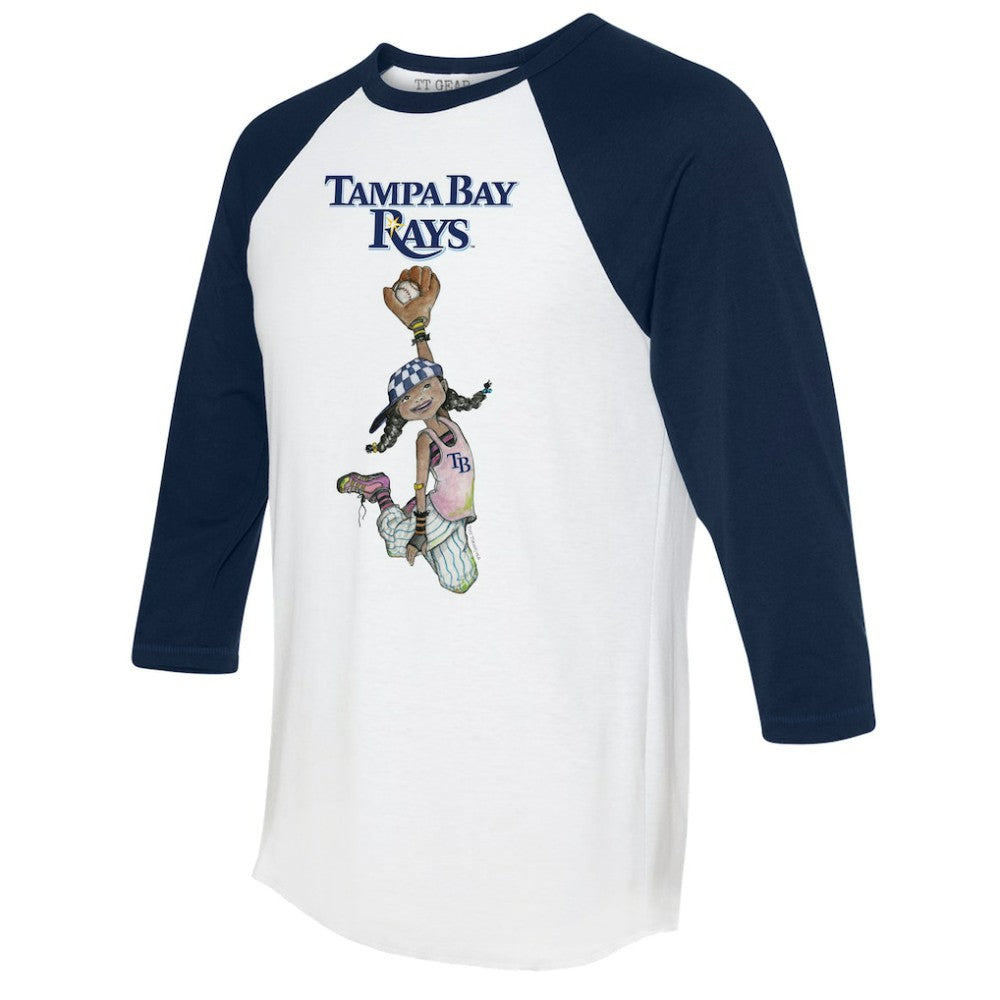 Tampa Bay Rays Tiny Turnip Women's Jada 3/4-Sleeve Raglan T-Shirt - White/Navy T-shirts