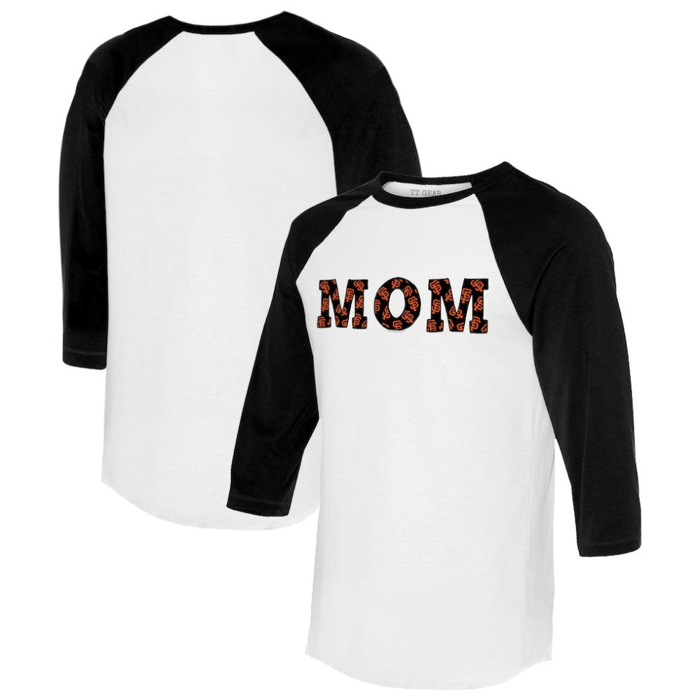 San Francisco Giants Tiny Turnip Women's Logo Mom 3/4-Sleeve Raglan T-Shirt - White/Black T-shirts
