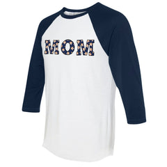 Houston Astros Tiny Turnip Women's Logo Mom 3/4-Sleeve Raglan T-Shirt - White/Navy T-shirts