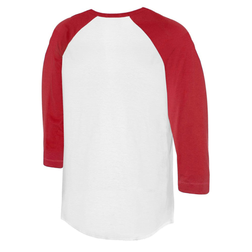 Cincinnati Reds Tiny Turnip Women's Peace Love Baseball 3/4-Sleeve Raglan T-Shirt - White/Red T-shirts