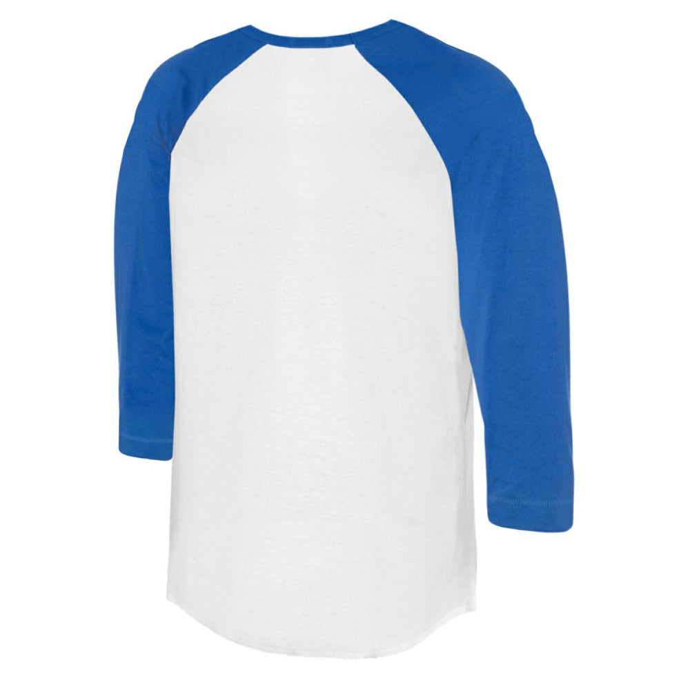 Kansas City Royals Tiny Turnip Women's Peace Love Baseball 3/4-Sleeve Raglan T-Shirt - White/Royal T-shirts