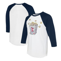 Cleveland Guardians Tiny Turnip Women's Popcorn 3/4-Sleeve Raglan T-Shirt - White/Navy T-shirts