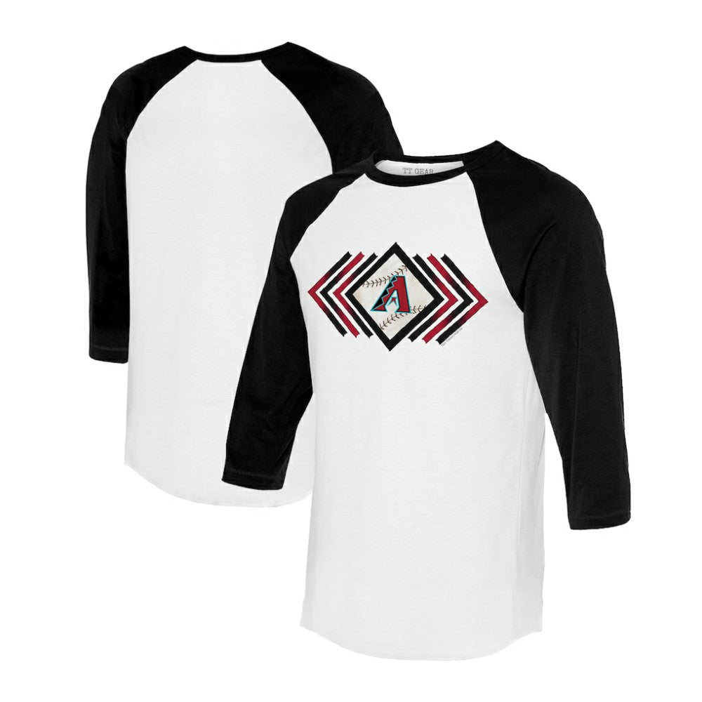 Arizona Diamondbacks Tiny Turnip Women's Prism Arrows 3/4-Sleeve Raglan T-Shirt - White T-shirts