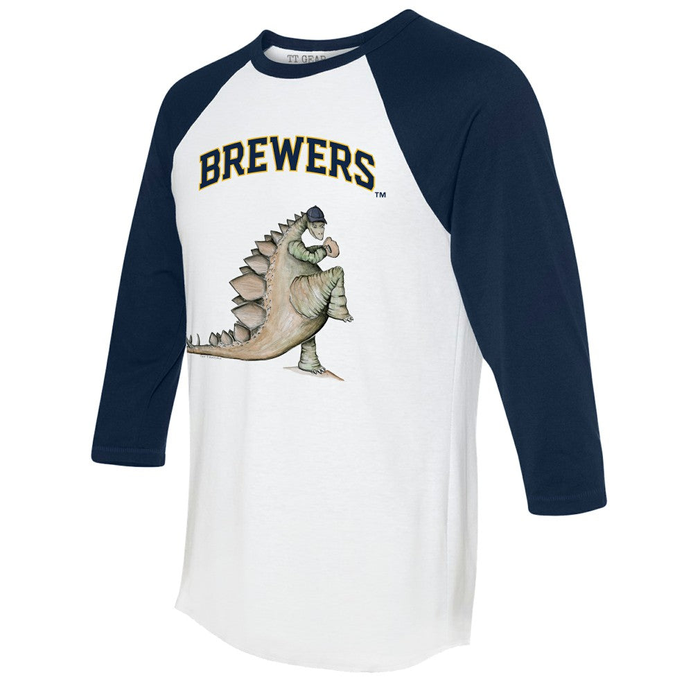 Milwaukee Brewers Tiny Turnip Unisex Stega 3/4-Sleeve Raglan T-Shirt - White/Navy T-shirts