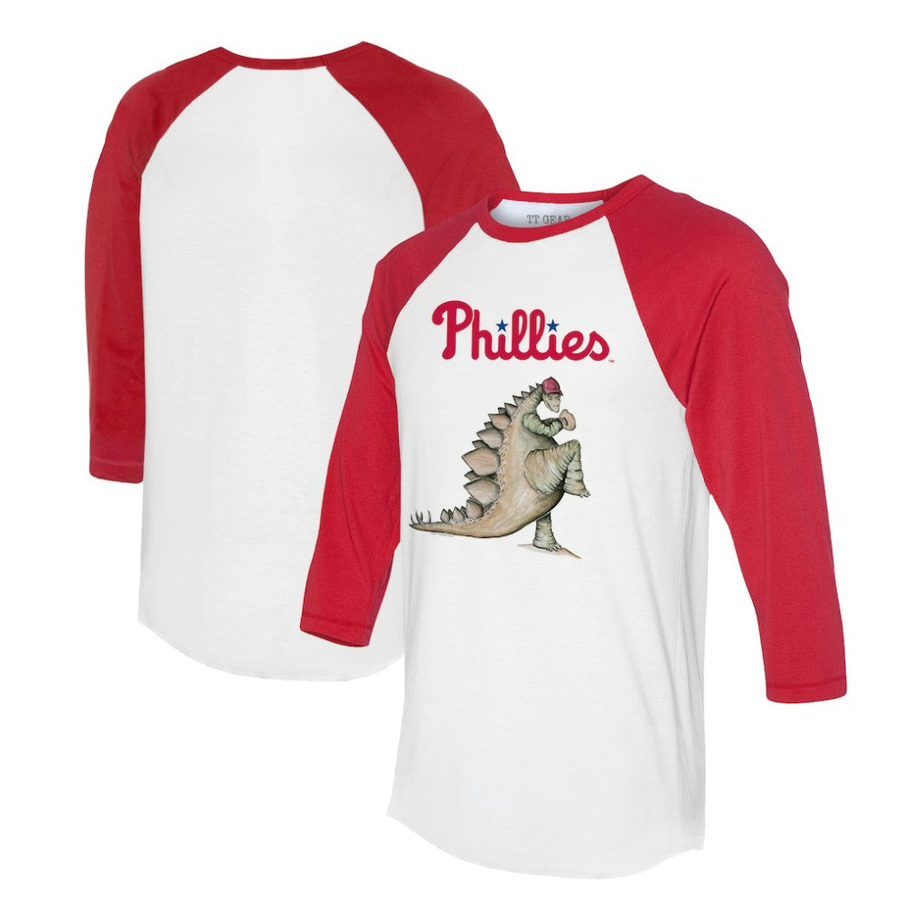 Philadelphia Phillies Tiny Turnip Unisex Stega 3/4-Sleeve Raglan T-Shirt - White/Red T-shirts