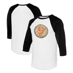 San Francisco Giants Tiny Turnip Unisex Stitched Baseball 3/4-Sleeve Raglan T-Shirt - White/Black T-shirts