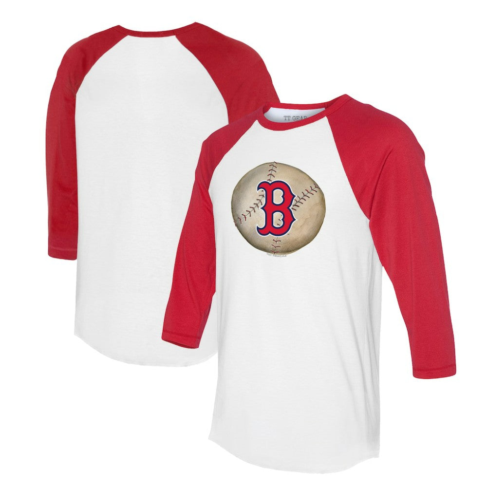 Boston Red Sox Tiny Turnip Unisex Stitched Baseball 3/4-Sleeve Raglan T-Shirt - White/Red T-shirts