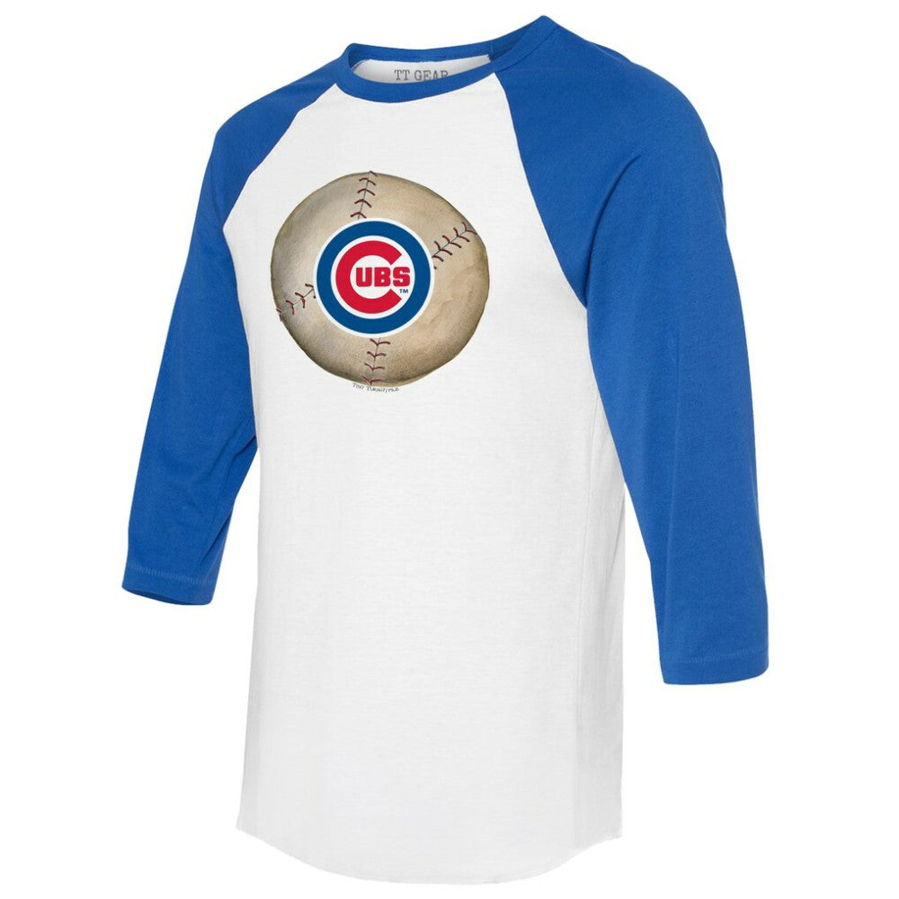 Chicago Cubs Tiny Turnip Unisex Stitched Baseball 3/4-Sleeve Raglan T-Shirt - White/Royal T-shirts