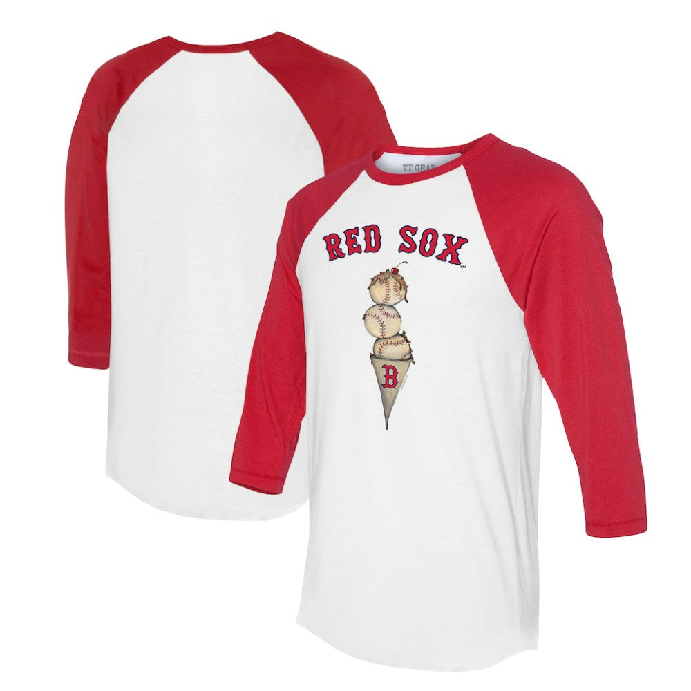 Boston Red Sox Tiny Turnip Unisex Triple Scoop 3/4-Sleeve Raglan T-Shirt - White/Red T-shirts