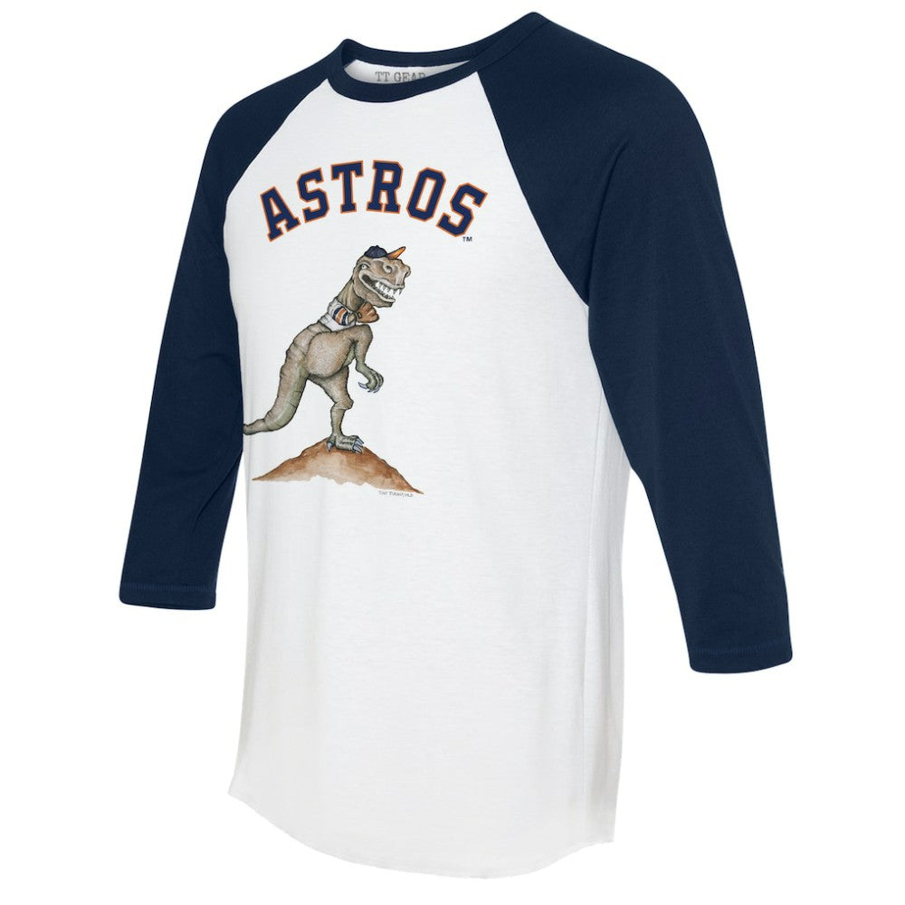 Houston Astros Tiny Turnip Unisex TT Rex 3/4-Sleeve Raglan T-Shirt - White/Navy T-shirts