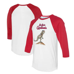St. Louis Cardinals Tiny Turnip Unisex TT Rex 3/4-Sleeve Raglan T-Shirt - White/Red T-shirts