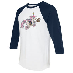Detroit Tigers Tiny Turnip Unisex Unicorn 3/4-Sleeve Raglan T-Shirt - White/Navy T-shirts