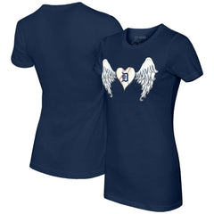 Detroit Tigers Tiny Turnip Women's Angel Wings T-Shirt - Navy T-shirts
