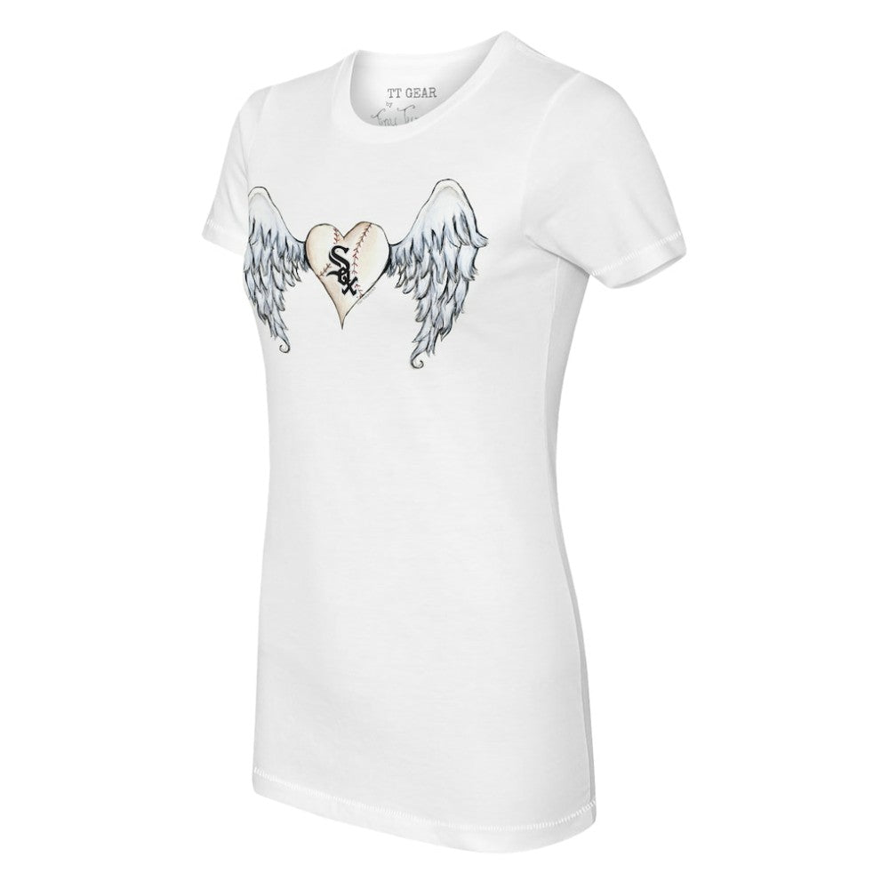 Chicago White Sox Tiny Turnip Women's Angel Wings T-Shirt - White T-shirts