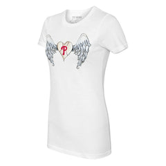 Philadelphia Phillies Tiny Turnip Women's Angel Wings T-Shirt - White T-shirts
