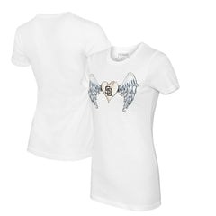 San Diego Padres Tiny Turnip Women's Angel Wings T-Shirt - White T-shirts