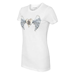 San Diego Padres Tiny Turnip Women's Angel Wings T-Shirt - White T-shirts