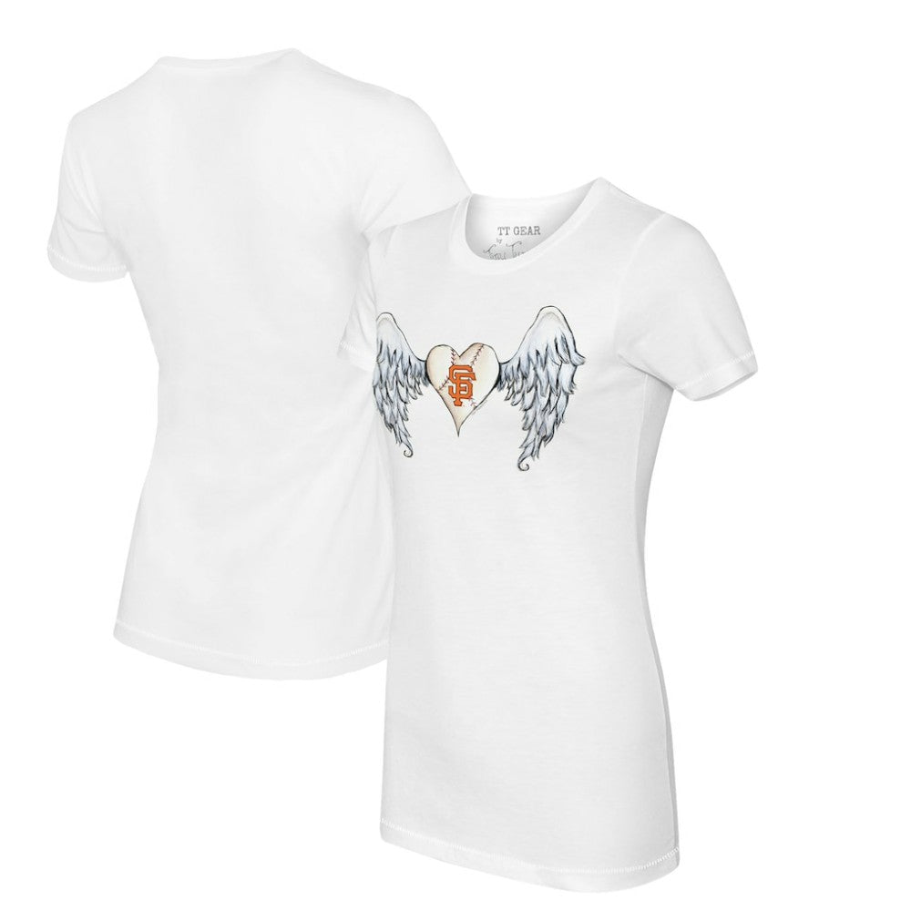 San Francisco Giants Tiny Turnip Women's Angel Wings T-Shirt - White T-shirts