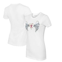 Texas Rangers Tiny Turnip Women's Angel Wings T-Shirt - White T-shirts