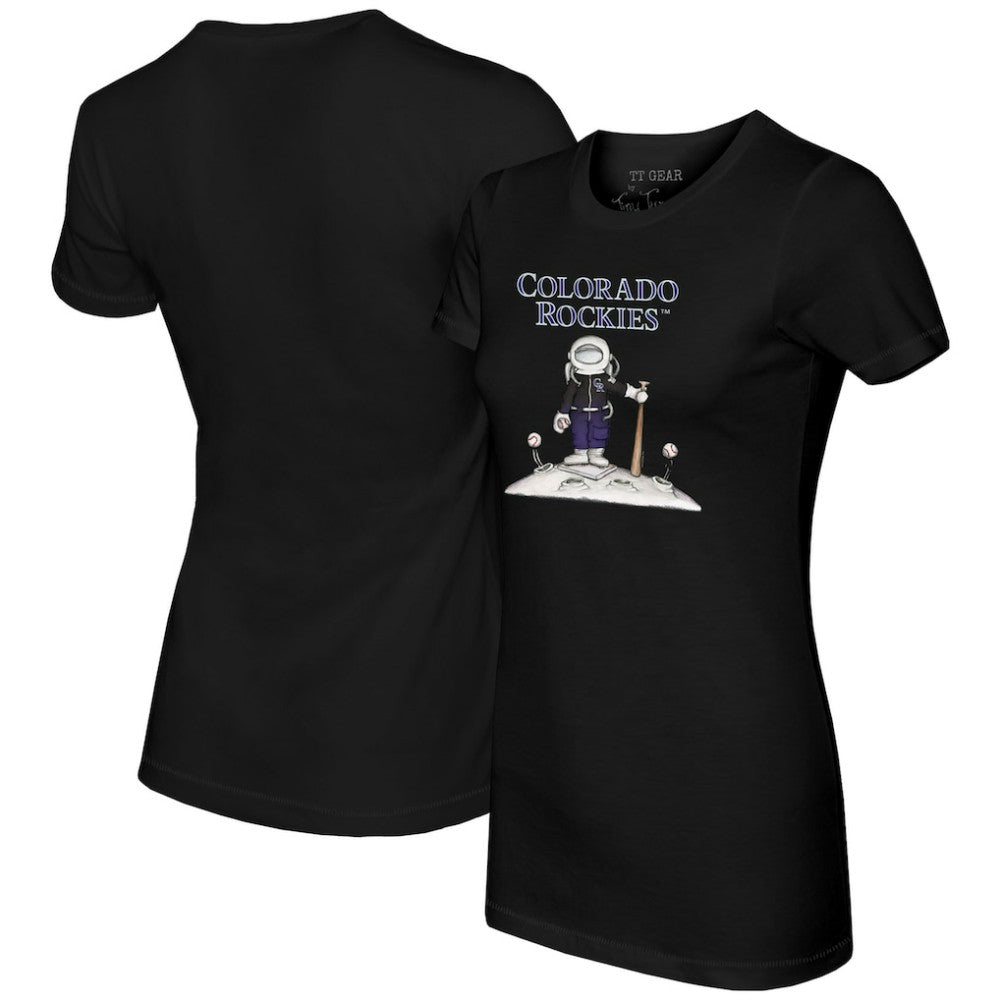 Colorado Rockies Tiny Turnip Women's Astronaut T-Shirt - Black T-shirts