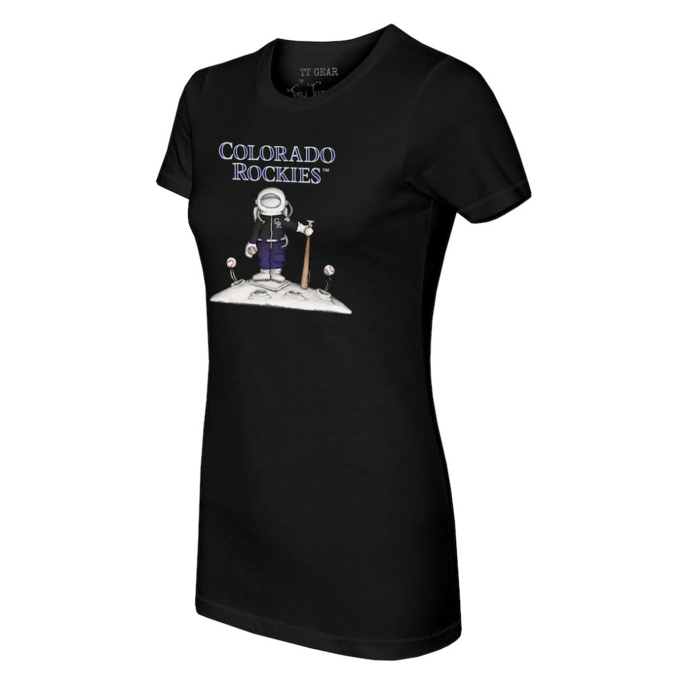 Colorado Rockies Tiny Turnip Women's Astronaut T-Shirt - Black T-shirts