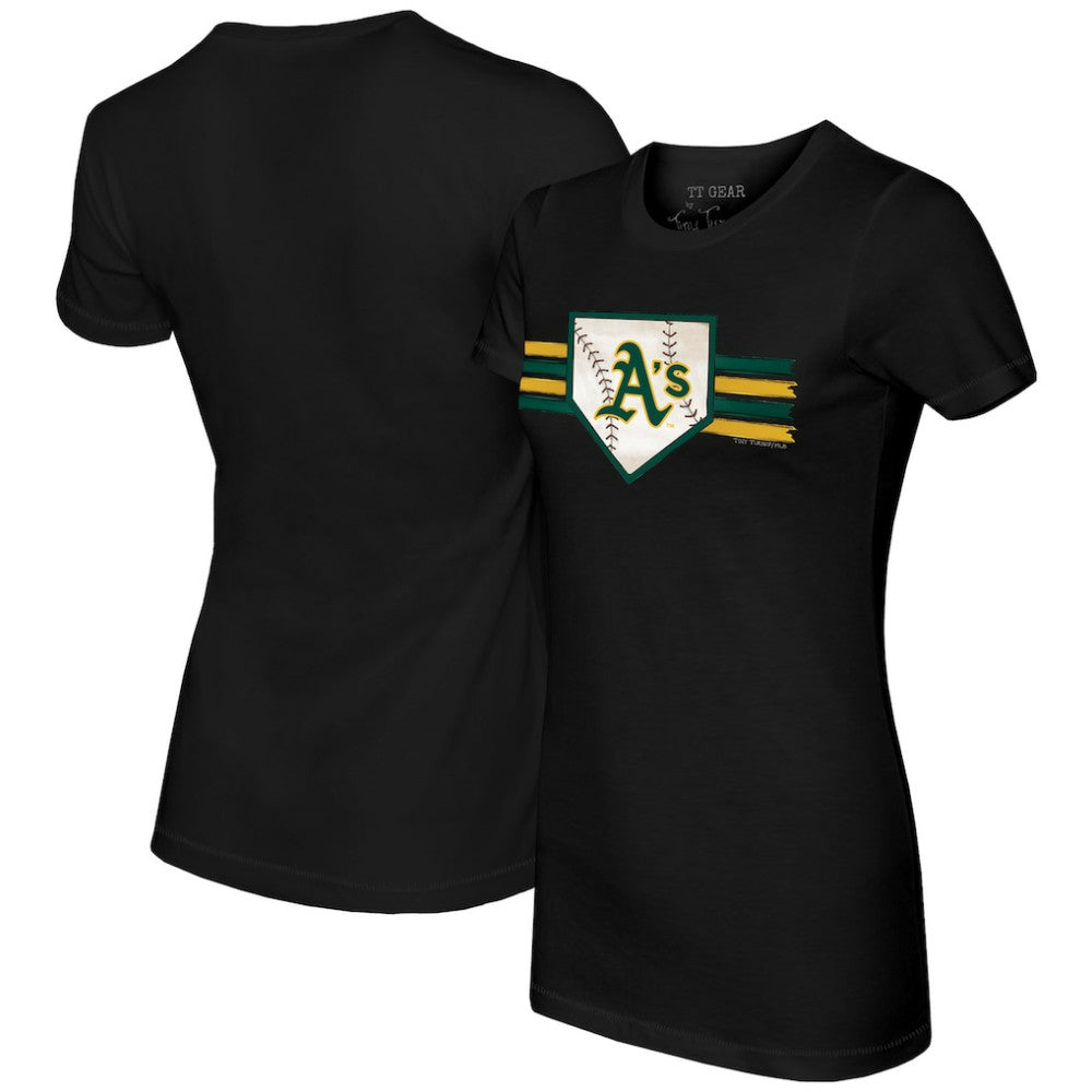 Athletics Tiny Turnip Women's Base Stripe T-Shirt - Black T-shirts