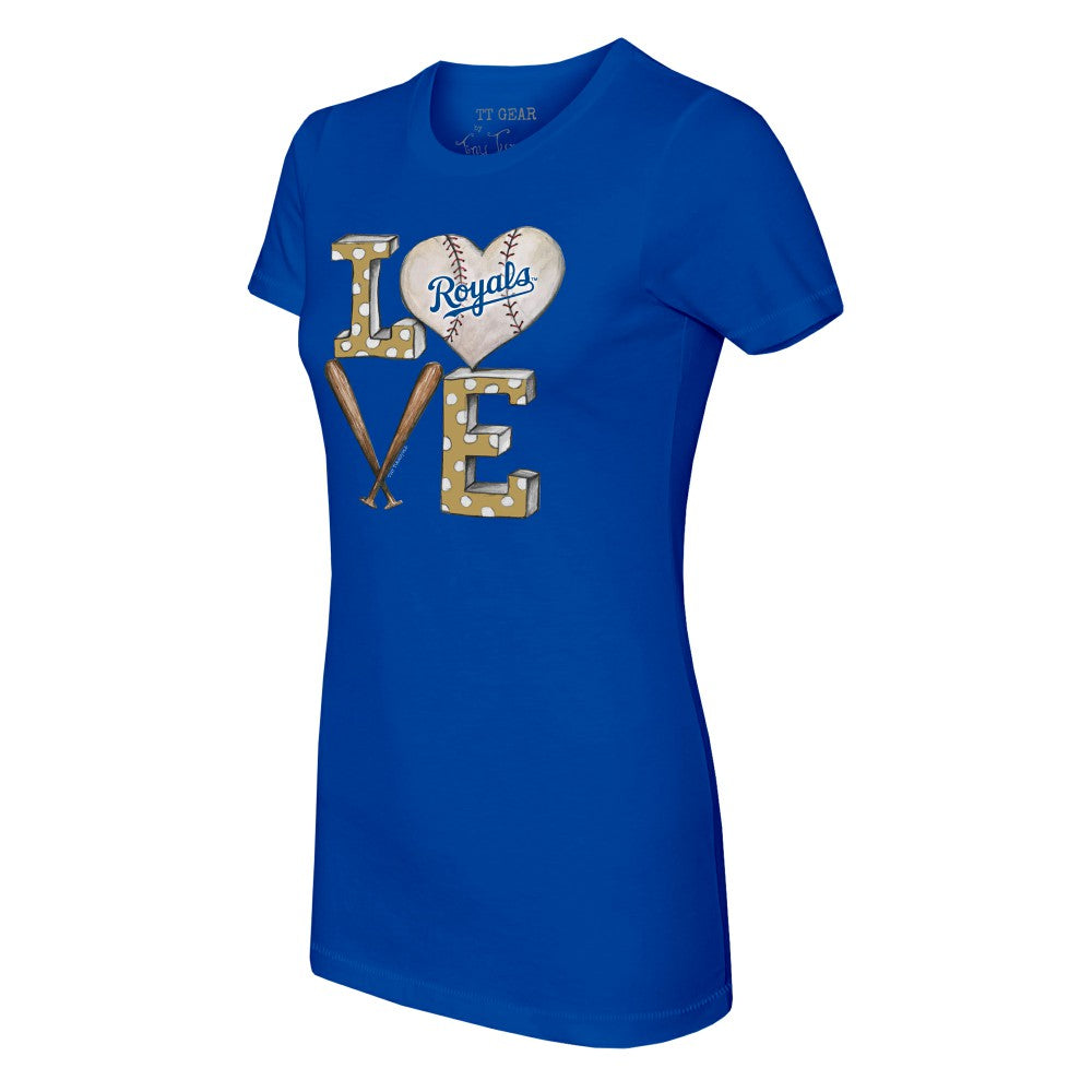 Kansas City Royals Tiny Turnip Women's Baseball Love T-Shirt - Royal T-shirts