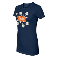 Detroit Tigers Tiny Turnip Women's Baseball Pow T-Shirt - Navy T-shirts