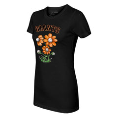 San Francisco Giants Tiny Turnip Women's Blooming Baseballs T-Shirt - Black T-shirts