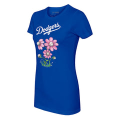 Los Angeles Dodgers Tiny Turnip Women's Blooming Baseballs T-Shirt - Royal T-shirts