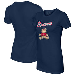 Atlanta Braves Tiny Turnip Women's Teddy Boy T-Shirt - Navy T-shirts