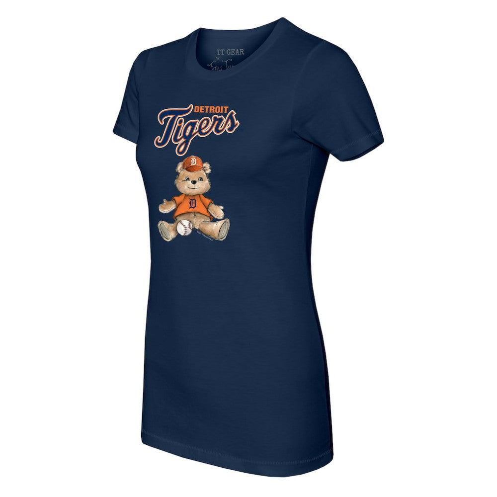 Detroit Tigers Tiny Turnip Women's Teddy Boy T-Shirt - Navy T-shirts