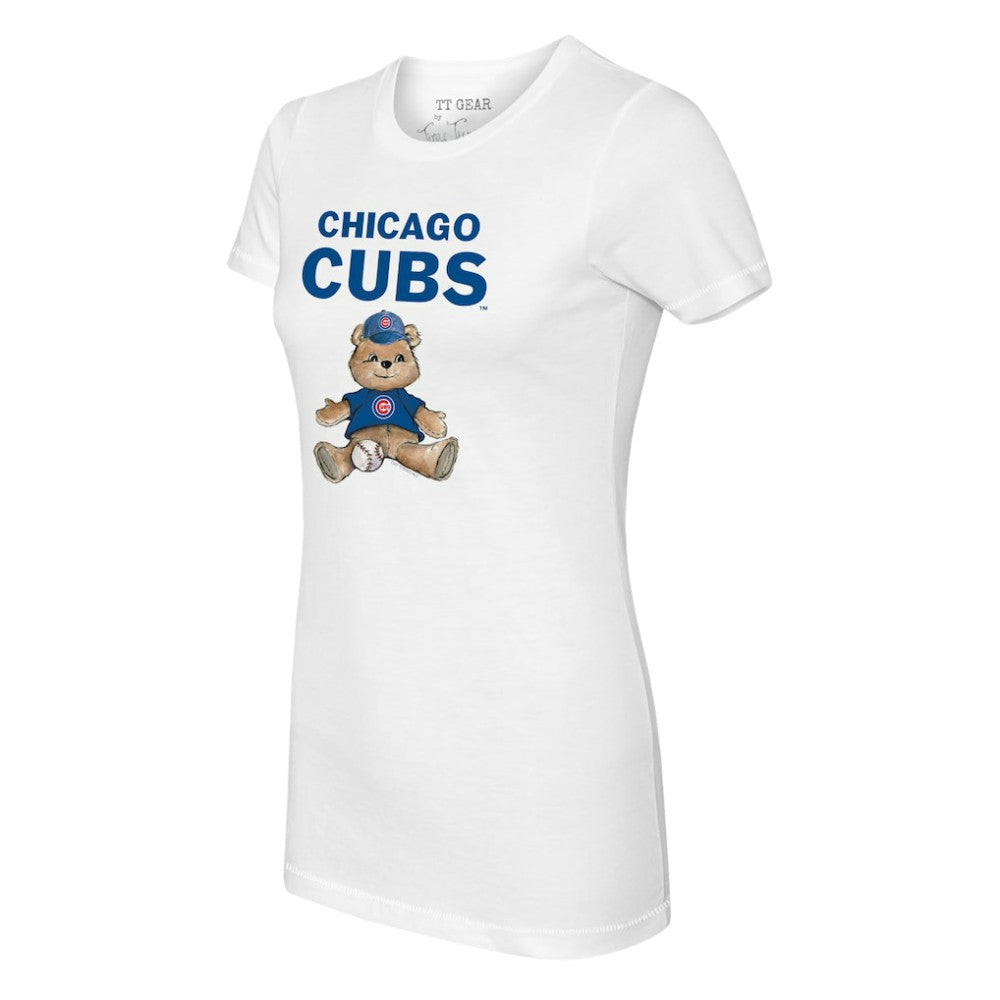 Chicago Cubs Tiny Turnip Women's Teddy Boy T-Shirt - White T-shirts