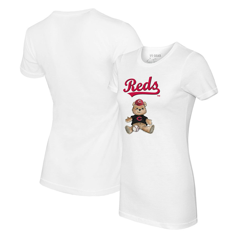 Cincinnati Reds Tiny Turnip Women's Teddy Boy T-Shirt - White T-shirts