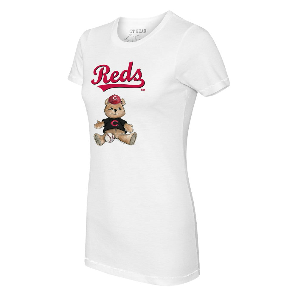 Cincinnati Reds Tiny Turnip Women's Teddy Boy T-Shirt - White T-shirts