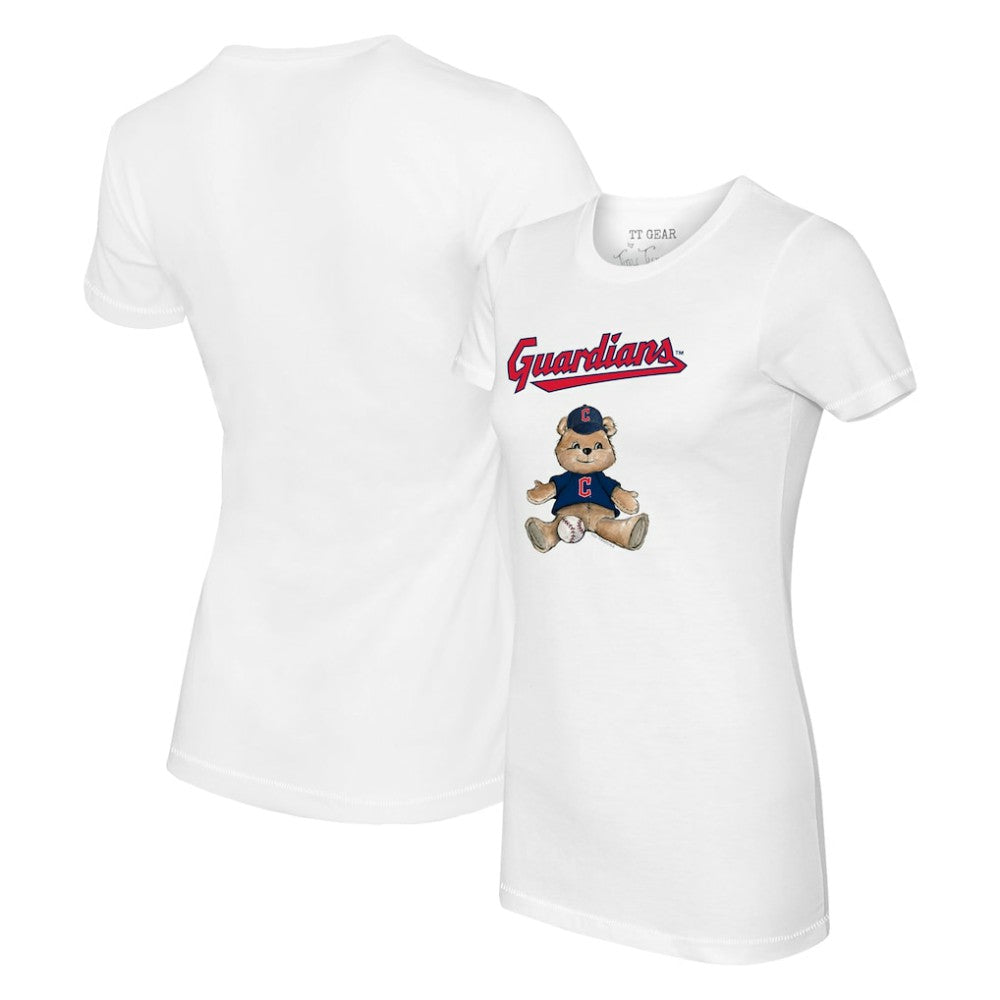 Cleveland Guardians Tiny Turnip Women's Teddy Boy T-Shirt - White T-shirts